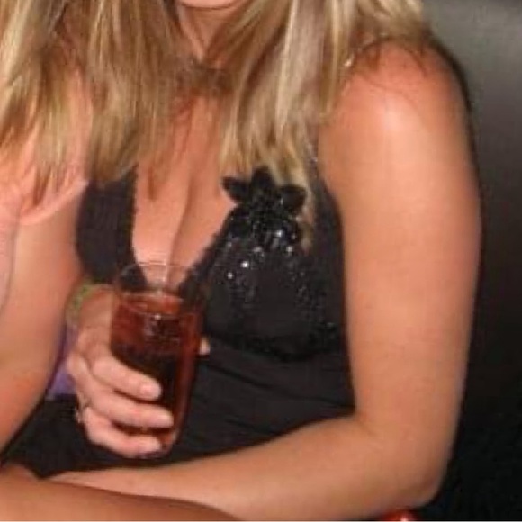 Women’s Josie sleek sequined black cami style tank top - Picture 7 of 7